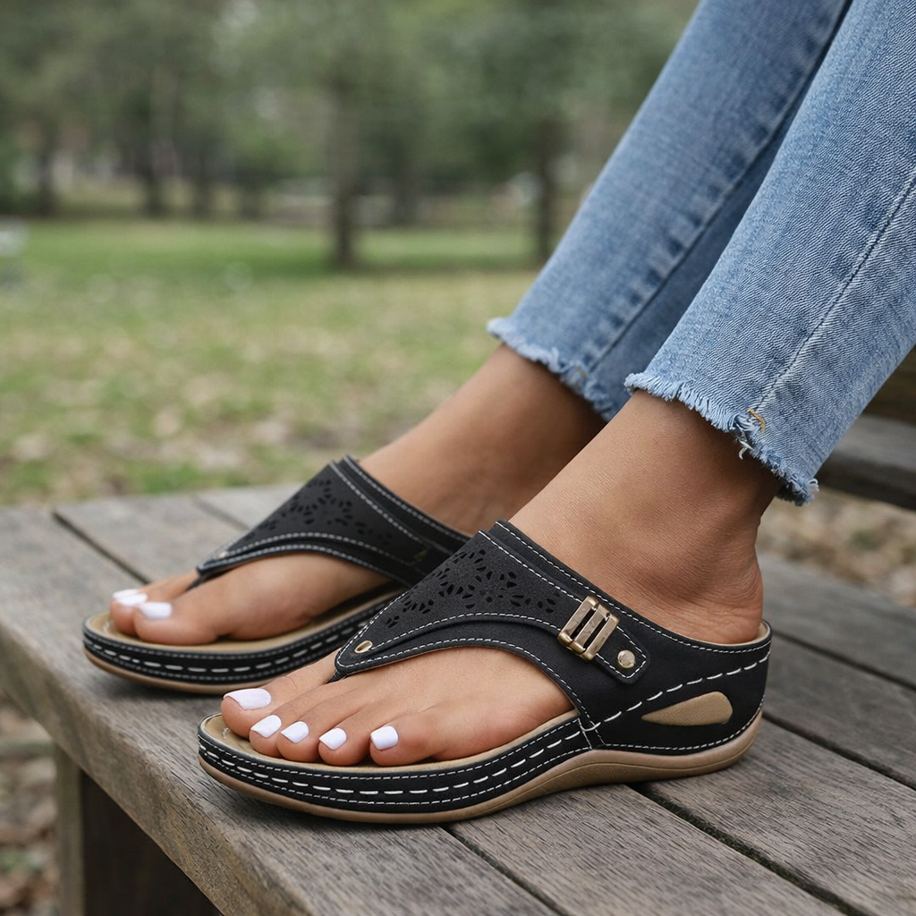 Sandalias ortopédicas de cuña para mujer