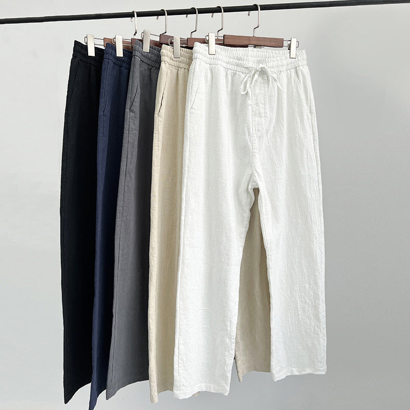 Pantalón transpirable elástico de lino para hombre