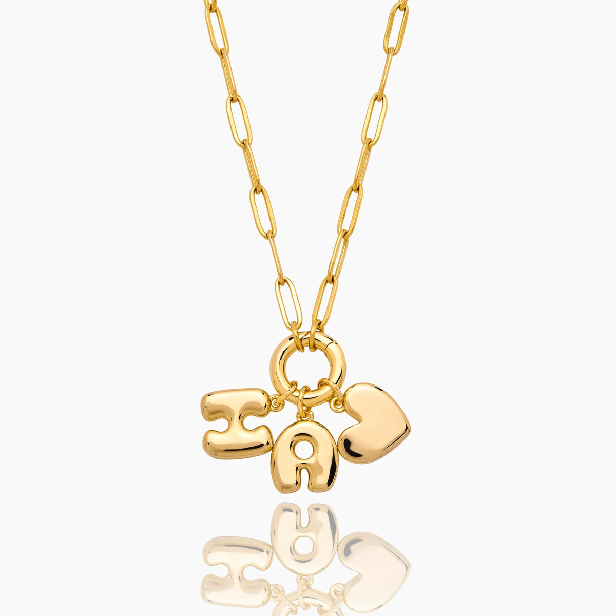 Bubble Heart Initial Necklace