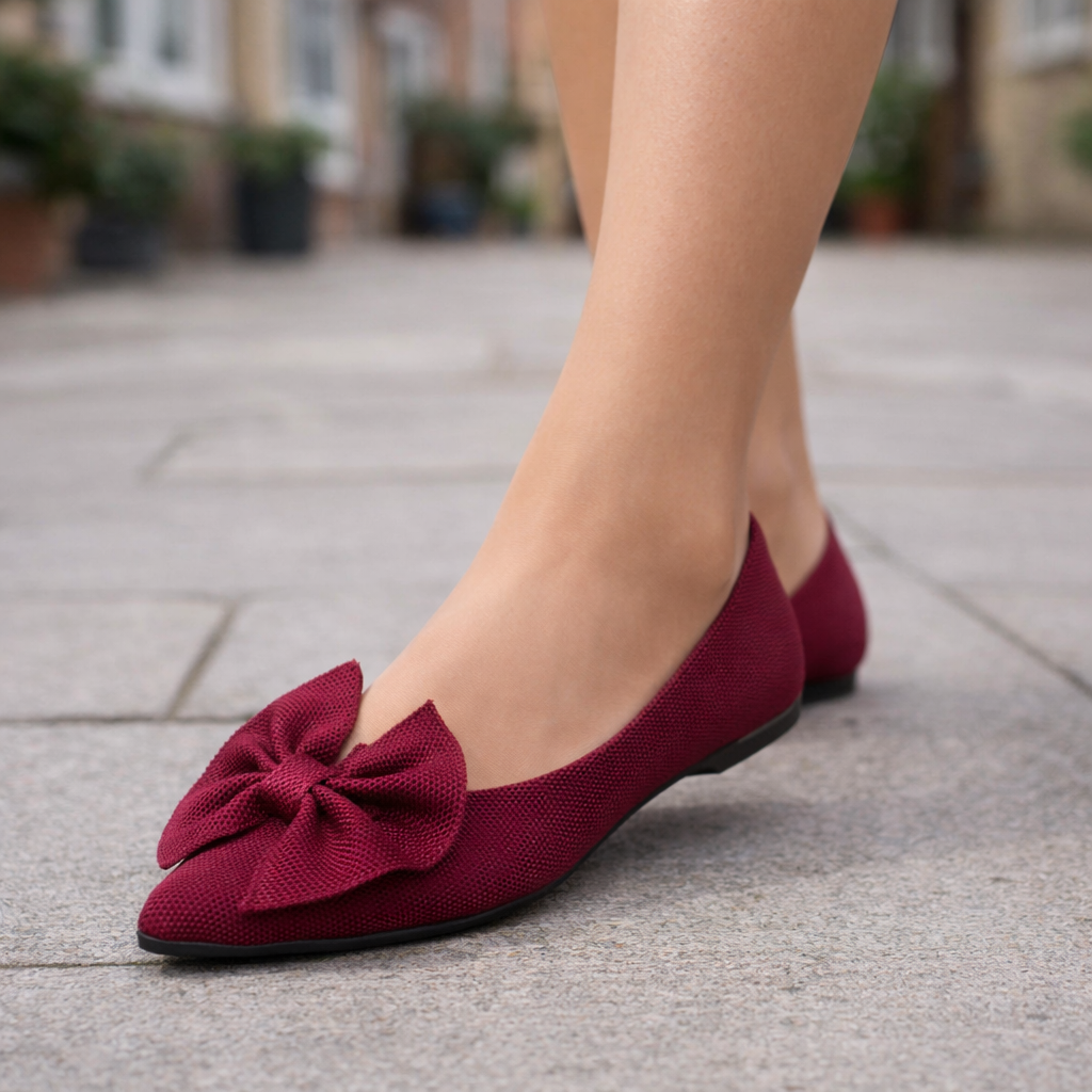 Bailarinas con lazo acolchadas sin cordones para mujer