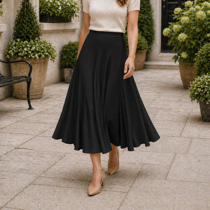 Falda maxi negra para mujer