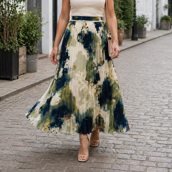 Falda maxi de estampado floral para mujer