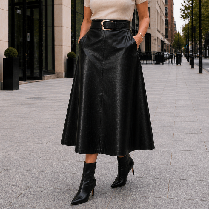 Falda maxi de talle alto de corte estándar para mujer