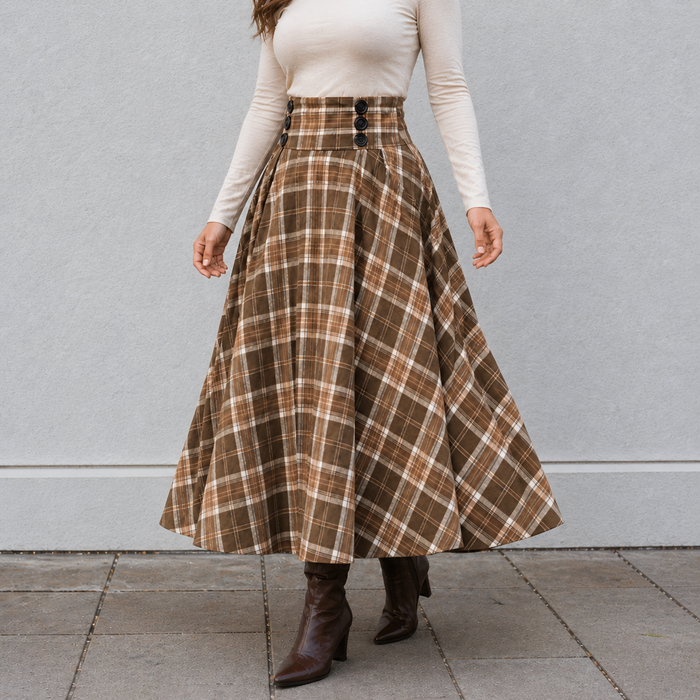 Falda maxi de corte en A de talle alto