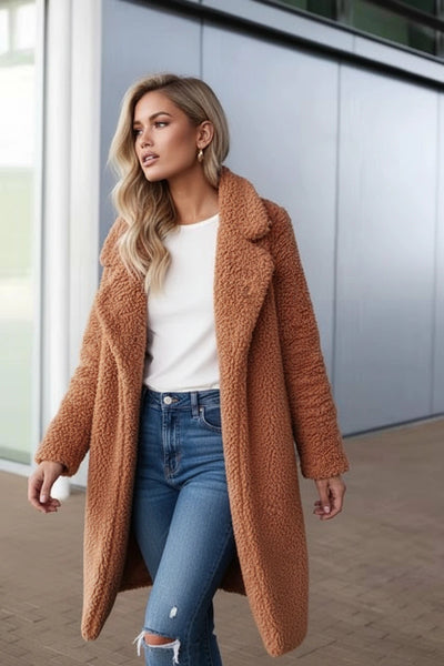 Cozy Oversized Teddy Coat for Women - Soft Winter Coat with Notch Lapel 5