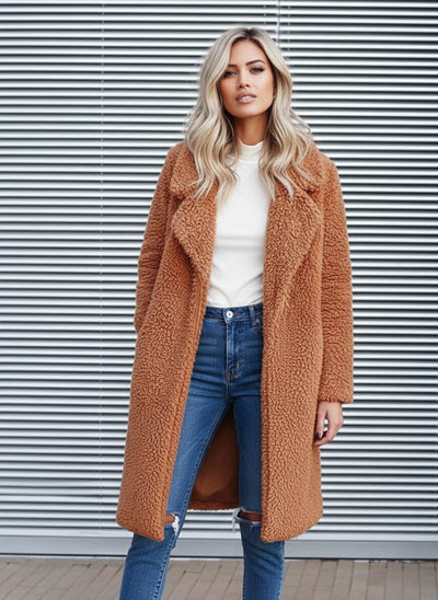 Cozy Oversized Teddy Coat for Women - Soft Winter Coat with Notch Lapel 6