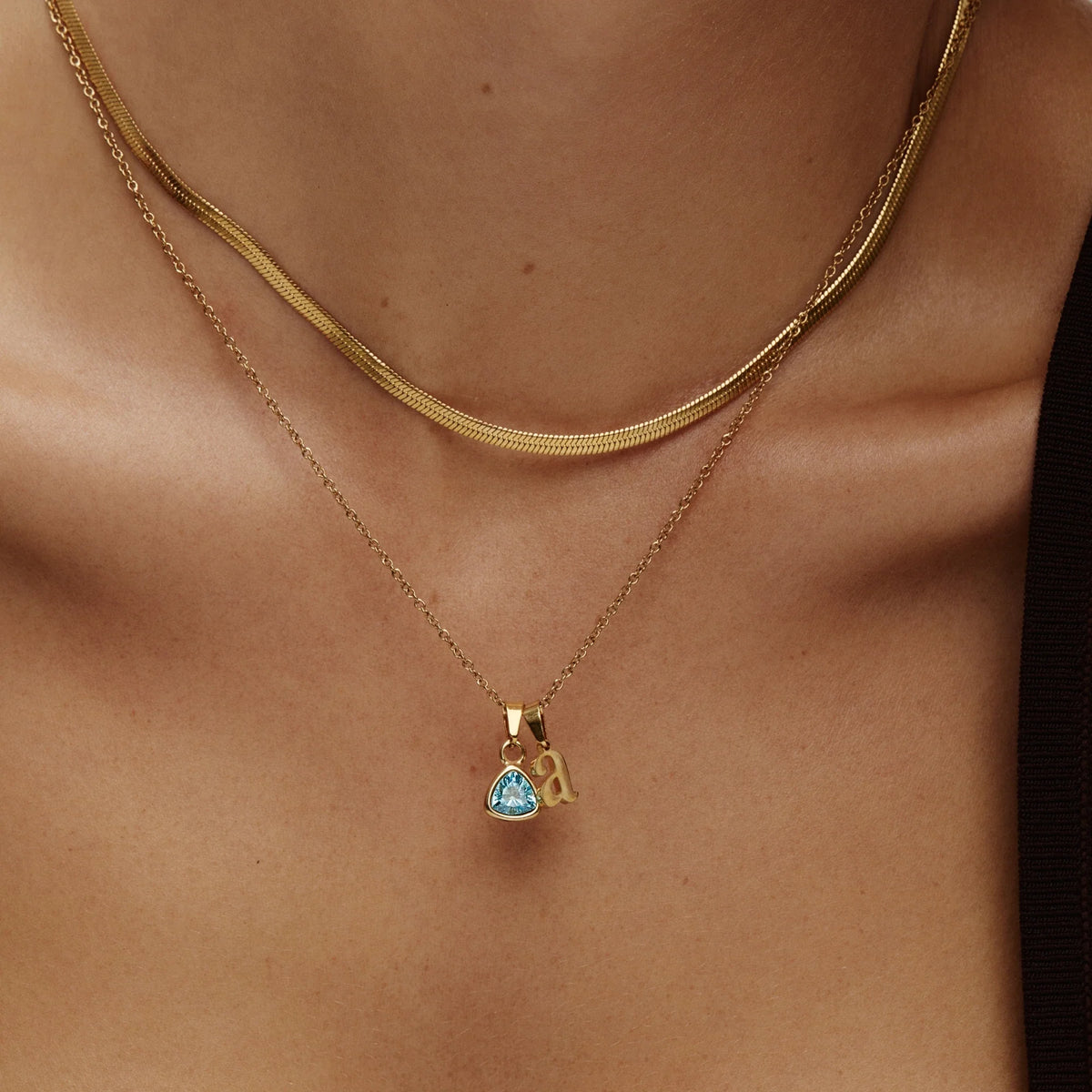 By Heart Initial & Birthstone Necklace