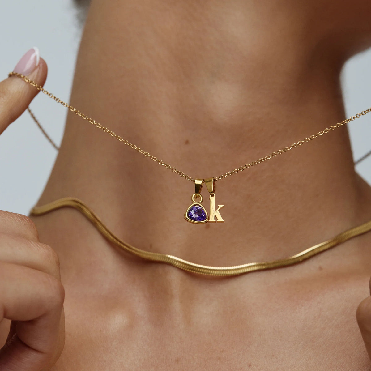 By Heart Initial & Birthstone Necklace