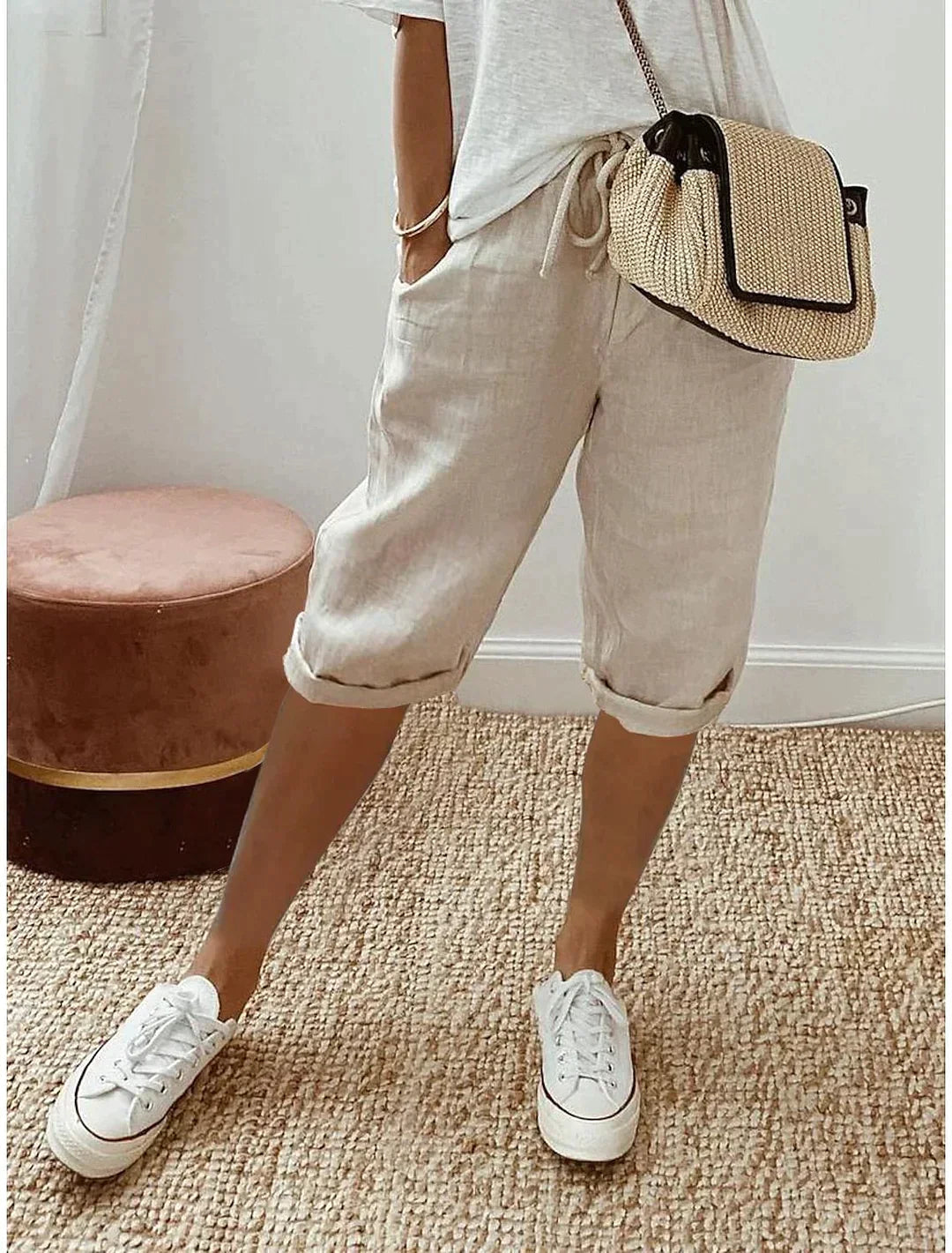 Pantalón informal con bolsillos para mujer