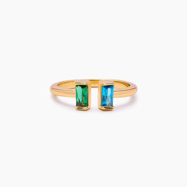 Duo Baguette Birthstone Ring