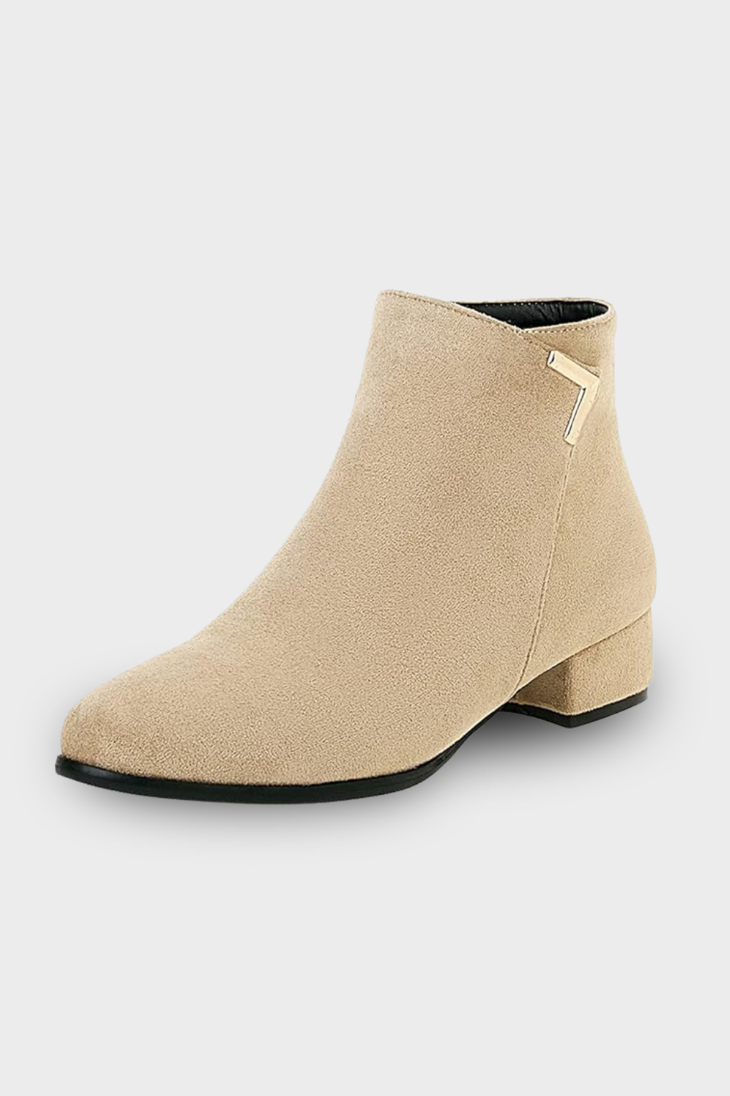 Botines de tacón ancho de punta afilada para mujer