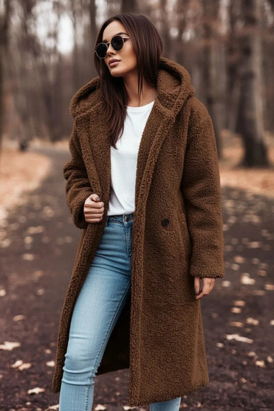 Hooded Teddy Coat for Women – Oversized Winter Coat with Pockets & Warmth 5