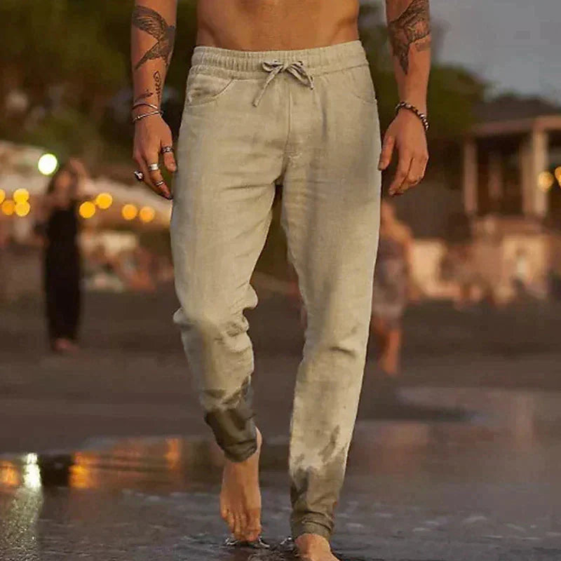 Pantalón ligero de corte relajado de lino para hombre