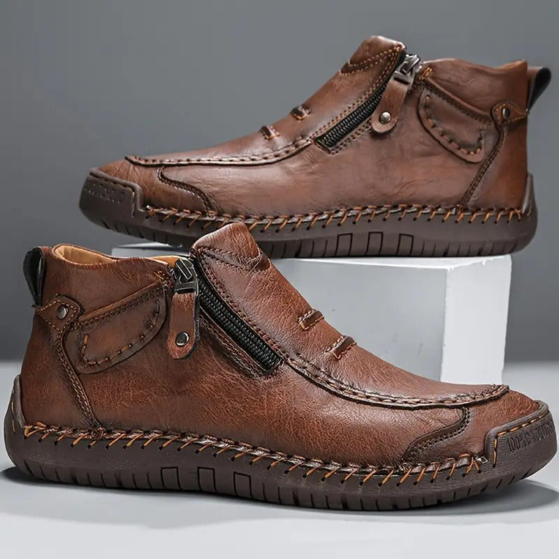 Mocasines con suela antideslizante de piel para hombre