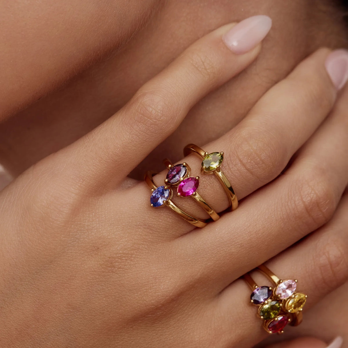 Marquise Family Birthstone Ring