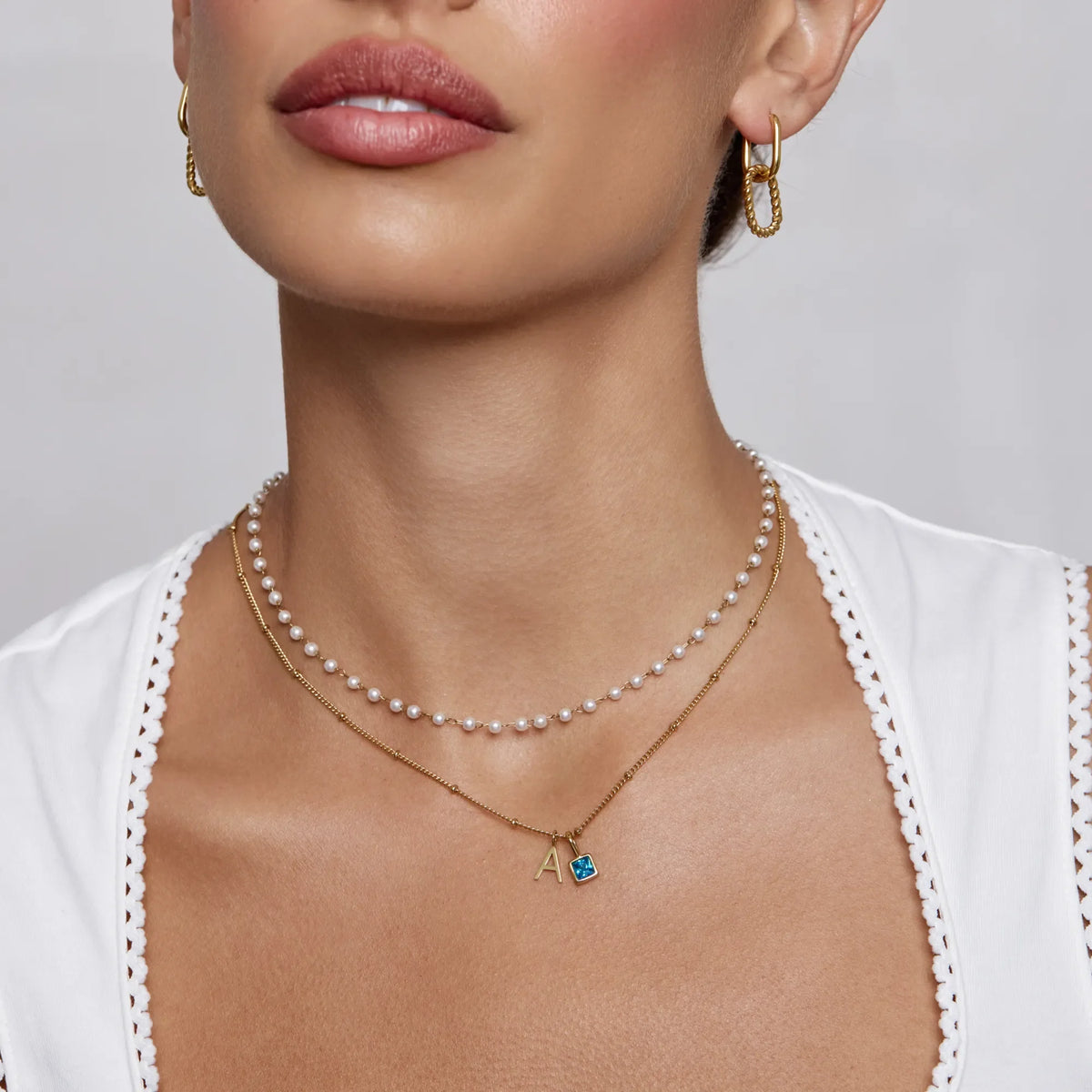 Gem Initial Necklace