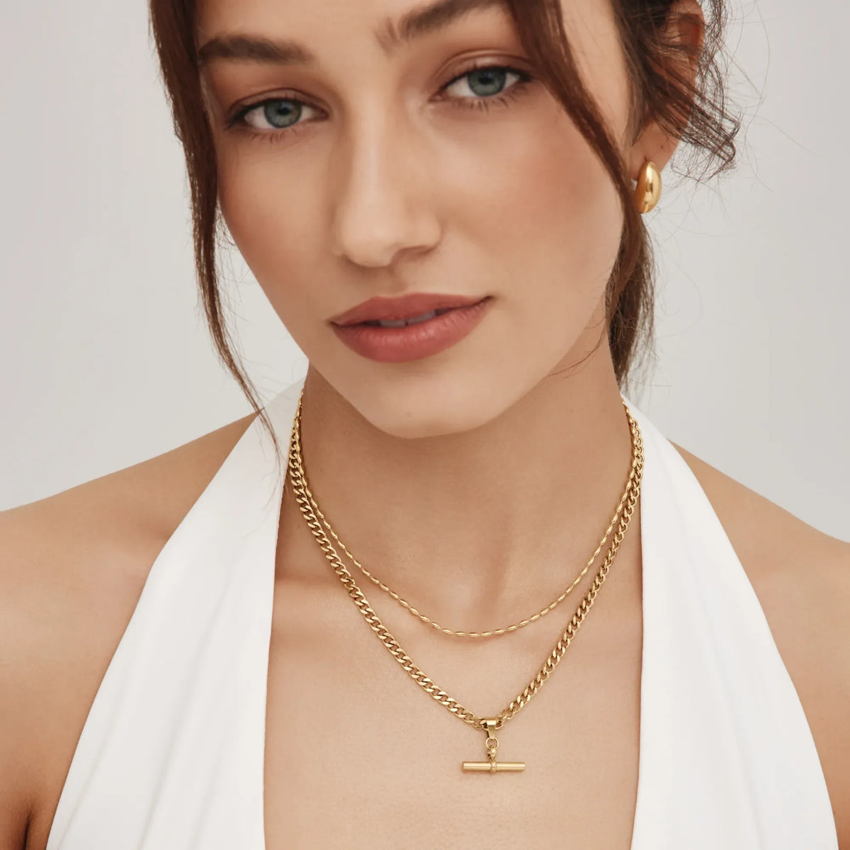 Curb Chain Fob Necklace