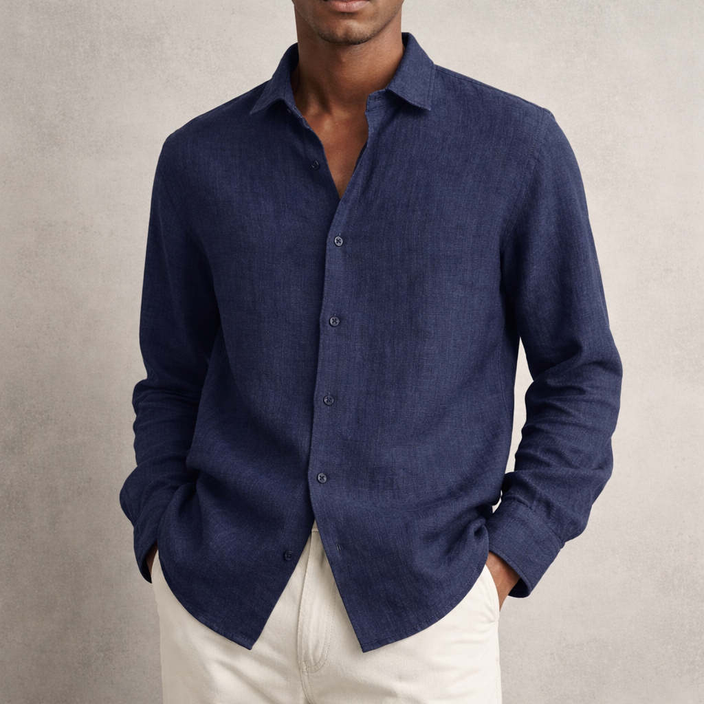 Camisa de manga larga ligera transpirable para hombre