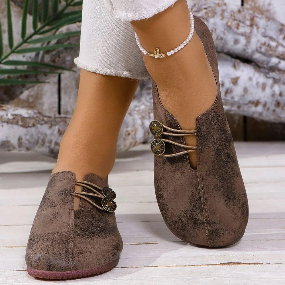 Zapatos ligeros flexibles de piel para mujer