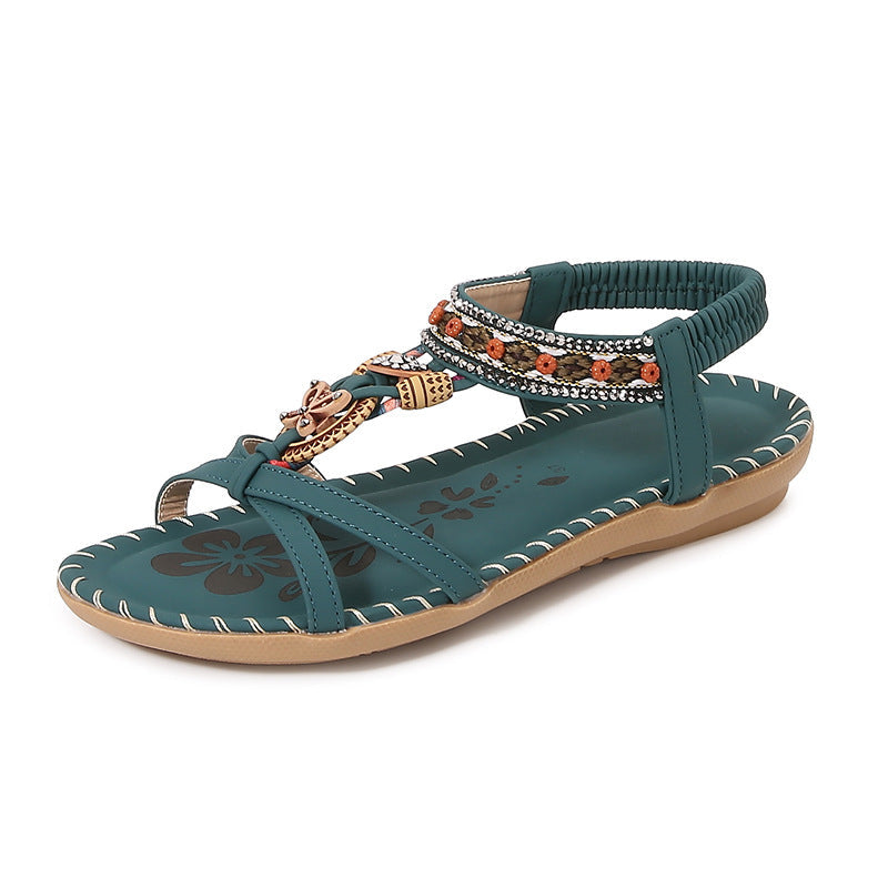 Sandalias planas de punta abierta para mujer