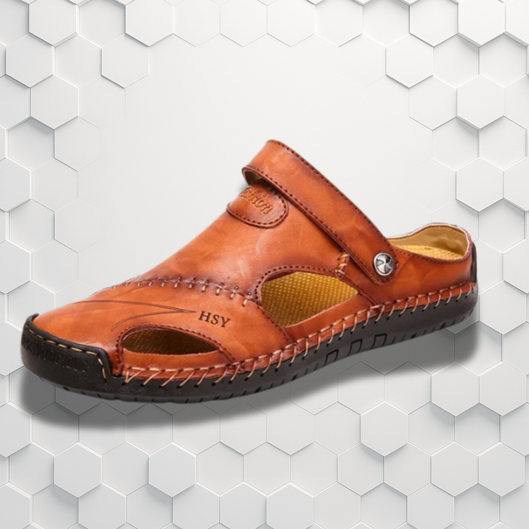 Sandalias ortopédicas con soporte del arco de piel para hombre