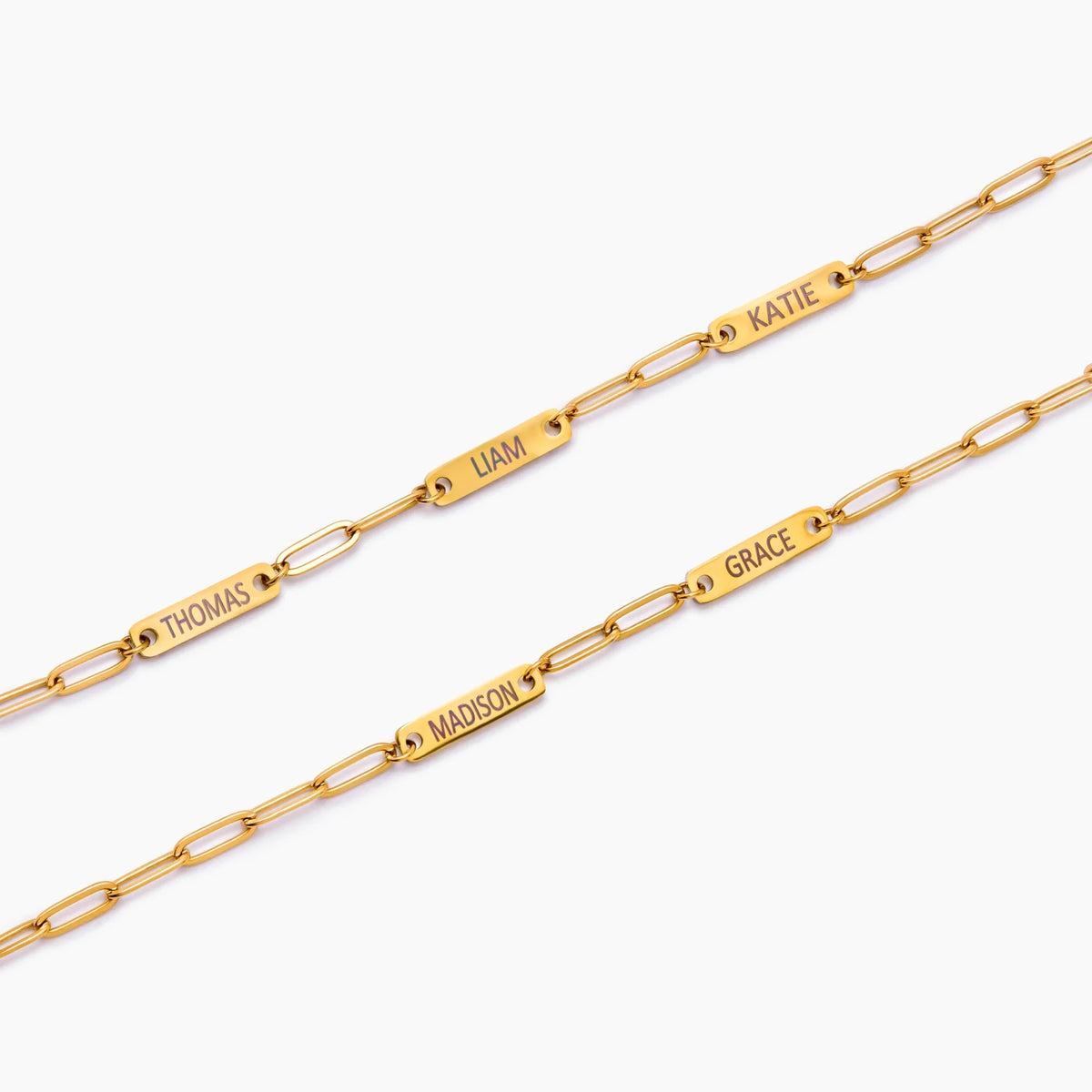 Paperclip Multi-Name Bracelet