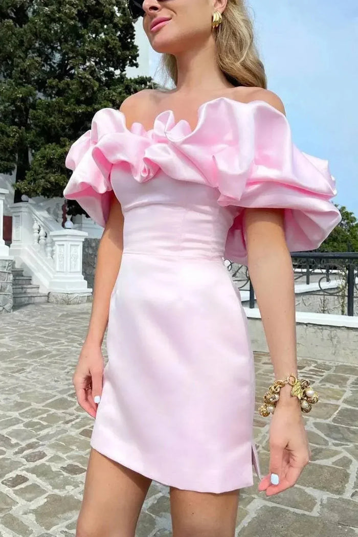 Vestido mini de satén para mujer