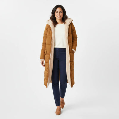 Stylish Black Puffer Jacket for Women – Warm Hooded Winter Coat 1