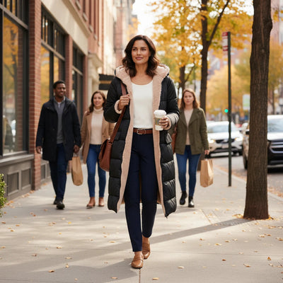 Stylish Black Puffer Jacket for Women – Warm Hooded Winter Coat 5