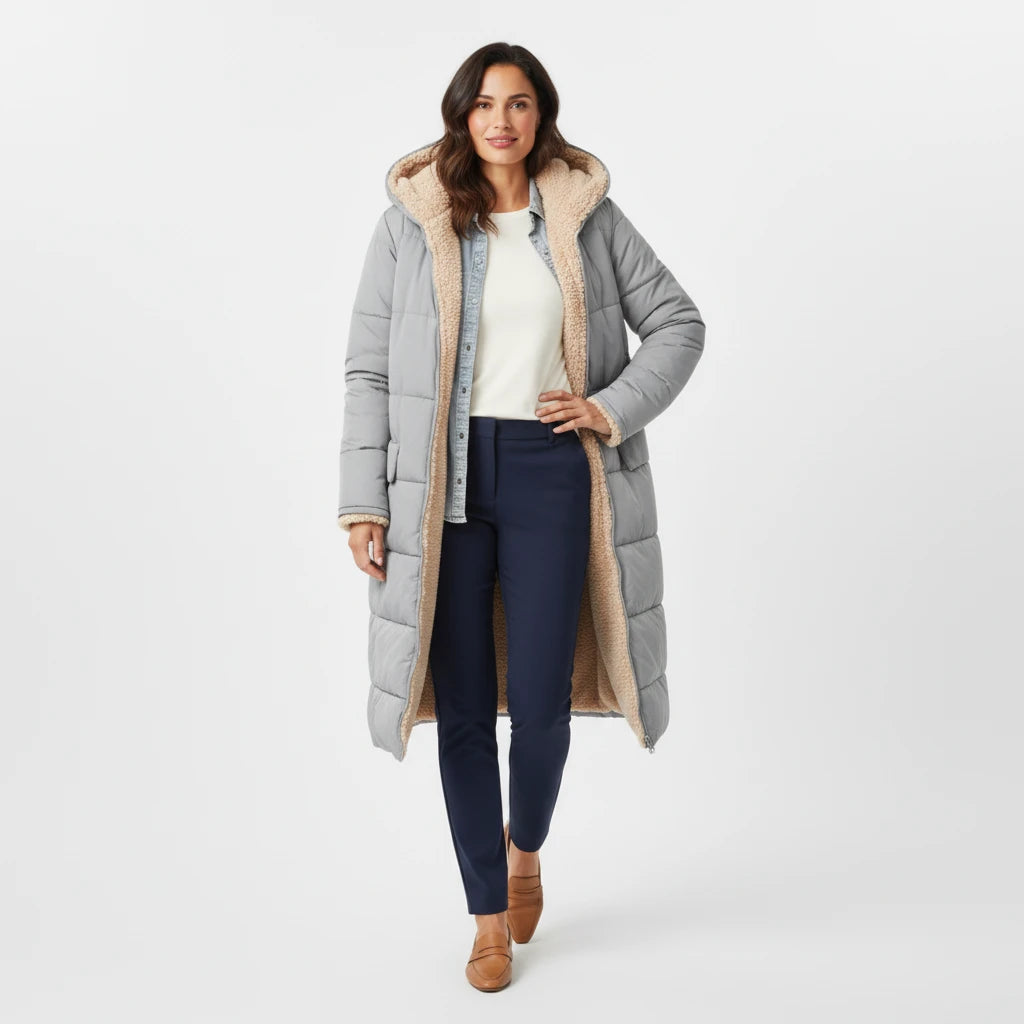 Stylish Black Puffer Jacket for Women – Warm Hooded Winter Coat 7