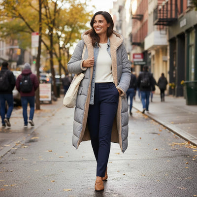 Stylish Black Puffer Jacket for Women – Warm Hooded Winter Coat 8