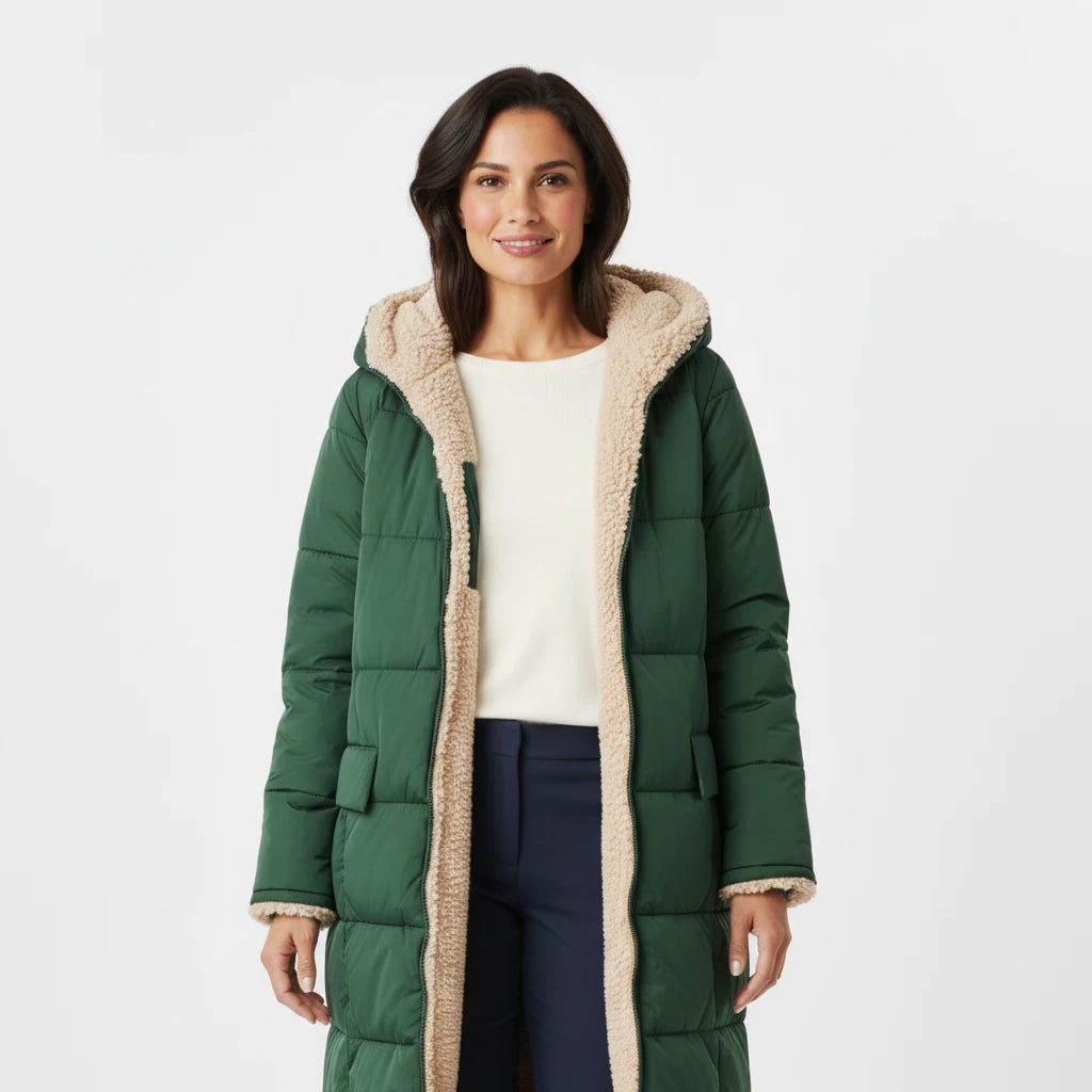 Stylish Black Puffer Jacket for Women – Warm Hooded Winter Coat 9