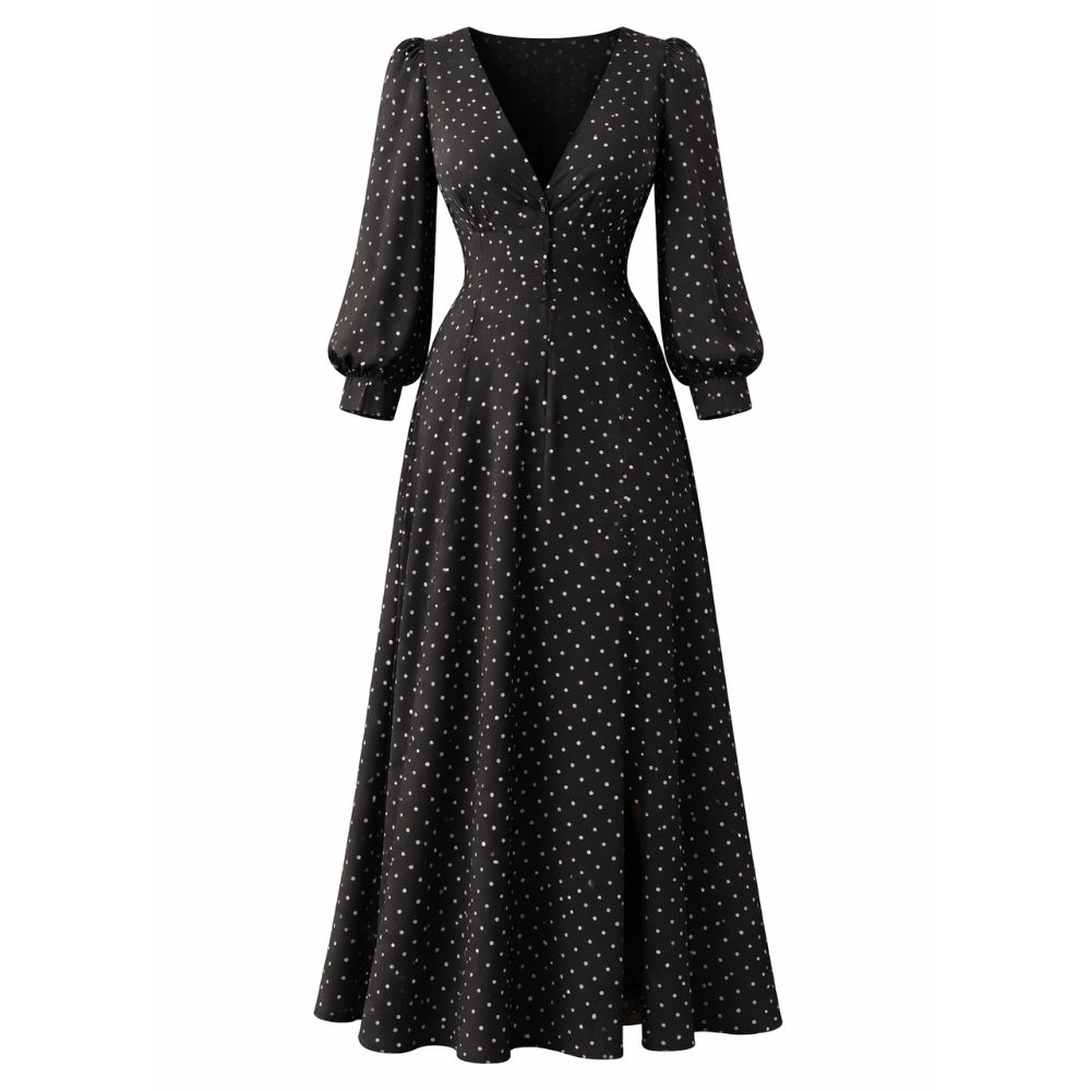 Vestido elegante de lunares para mujer