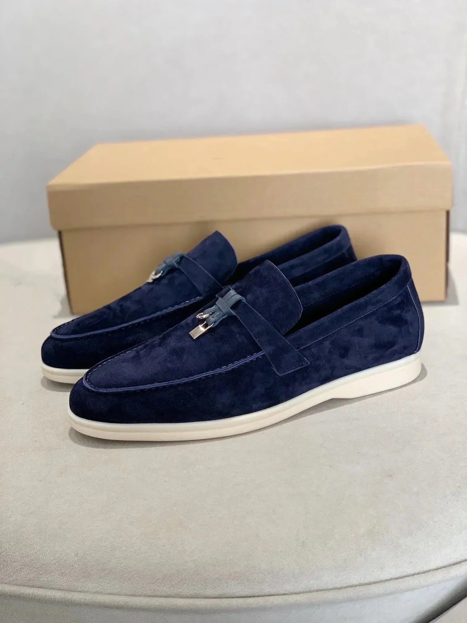 Mocasines sin cordones cómodos de piel para hombre