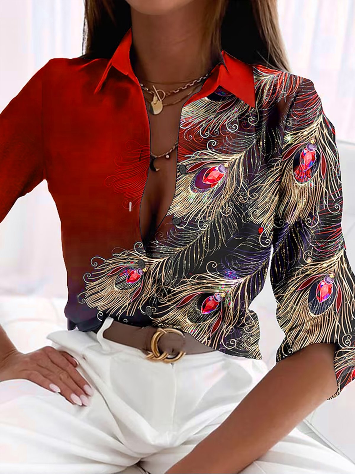Blusa de tejido ligero para mujer