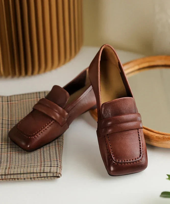 Mocasines suaves sin cordones de piel para mujer