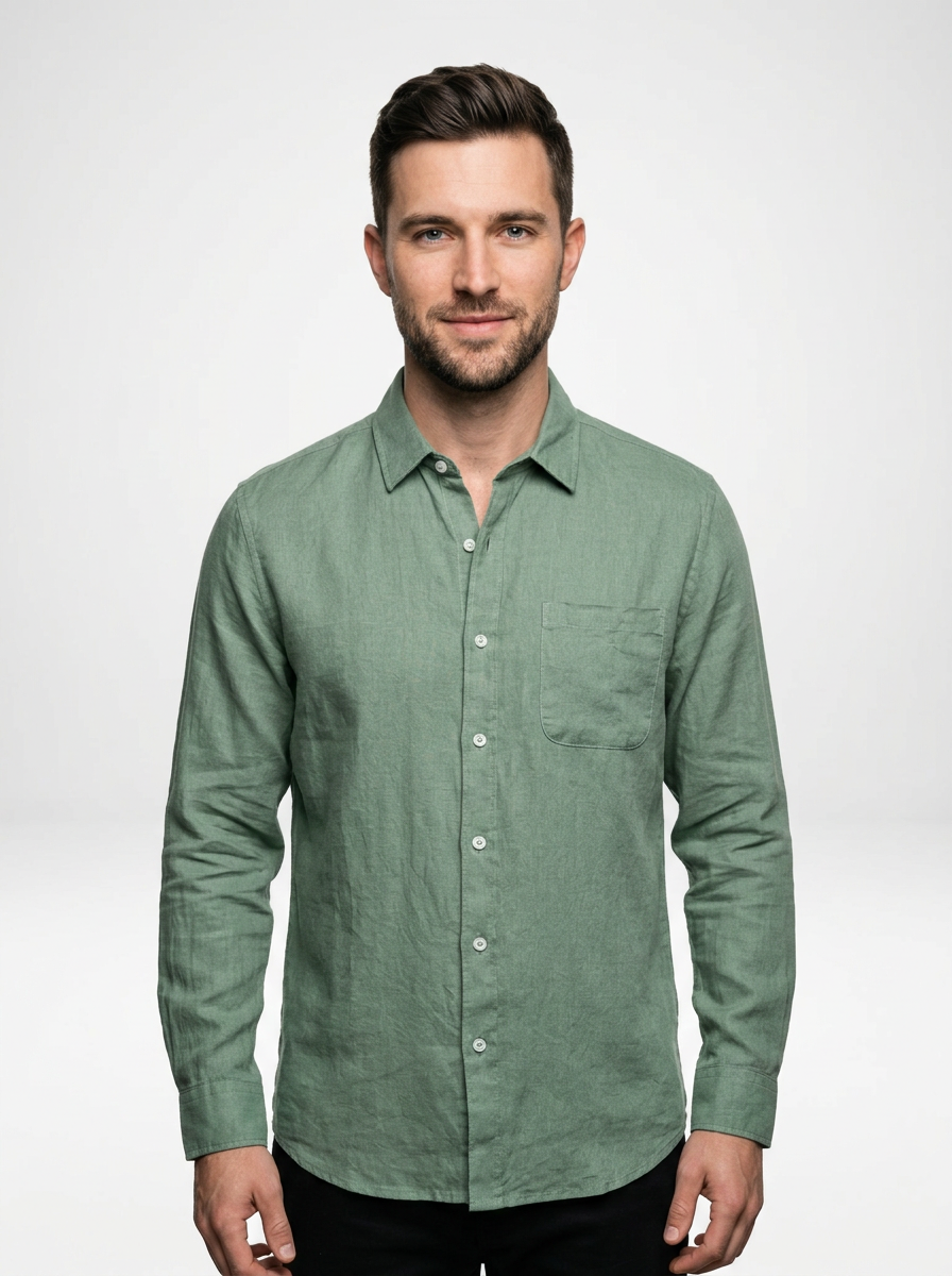 Men’s Classic Linen Button Down Shirt