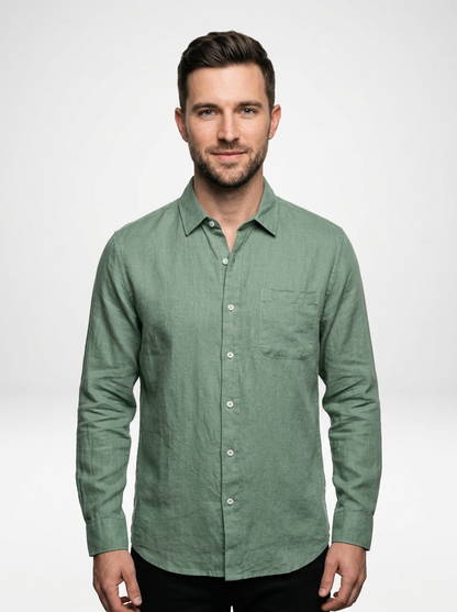 Men’s Classic Linen Button Down Shirt