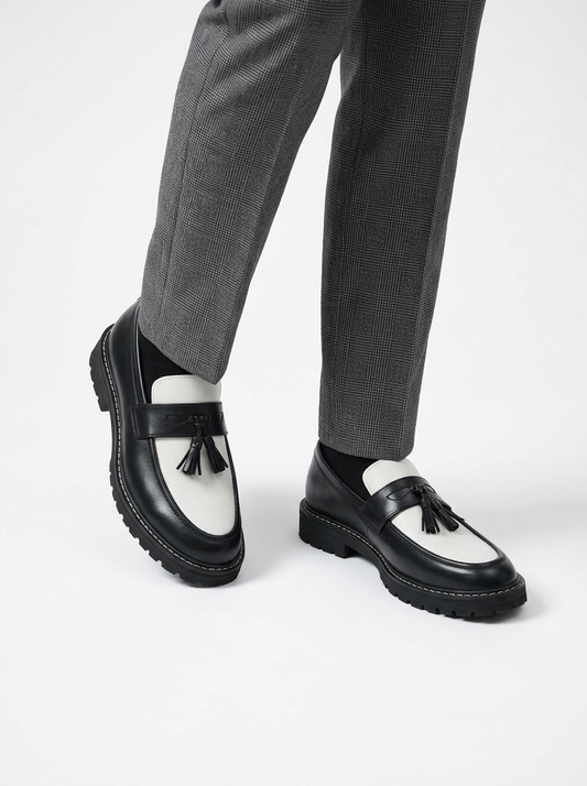 Men's Fringe Detail Thick Sole Oxford Shoes