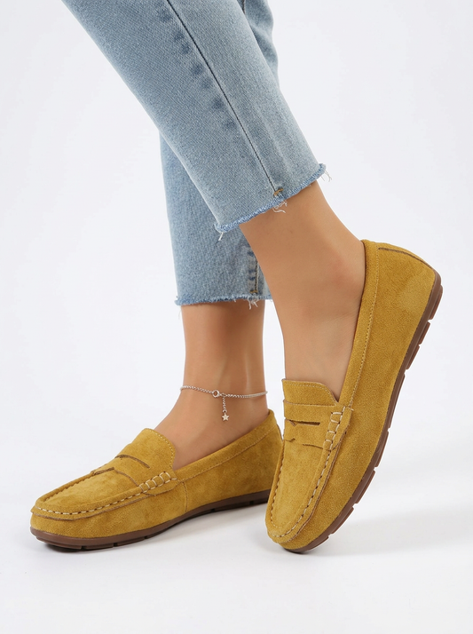 Women's Mirror Finish Round Toe Penny Loafers