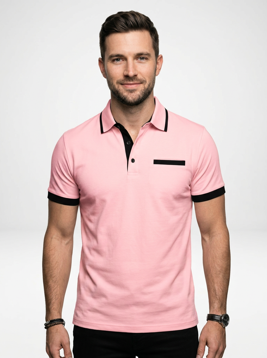 Classy Modern Men’s Color Block Short Sleeve Polo Shirt