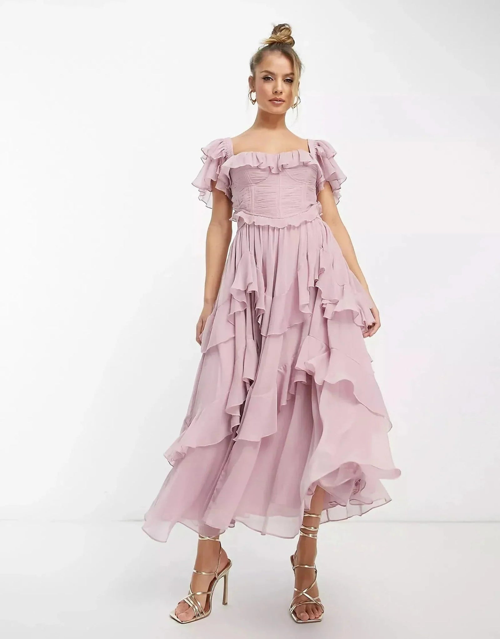 Adrienne | Vestido midi con volantes