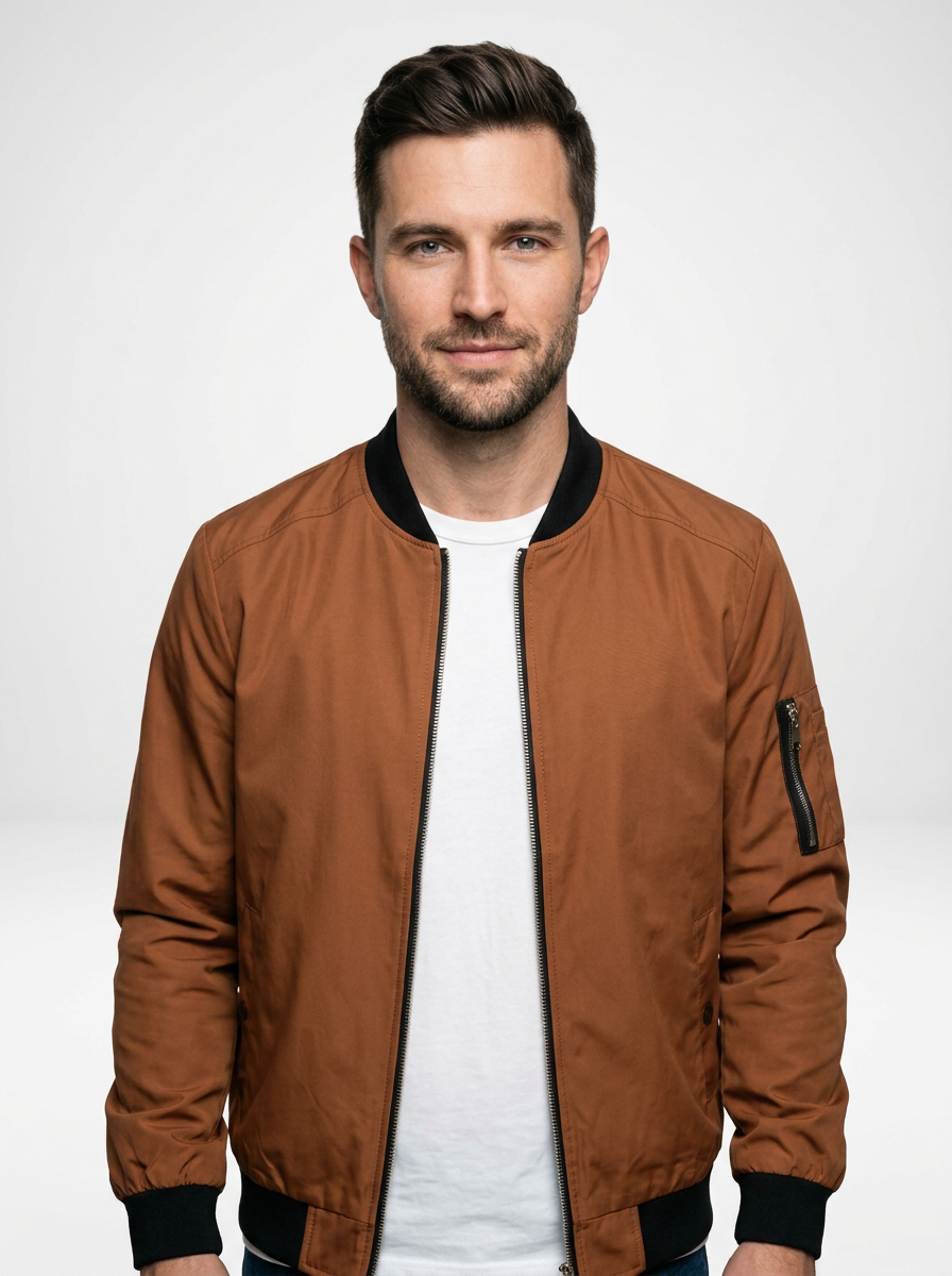 Men’s Lightweight Zip Front Bomber Jacket