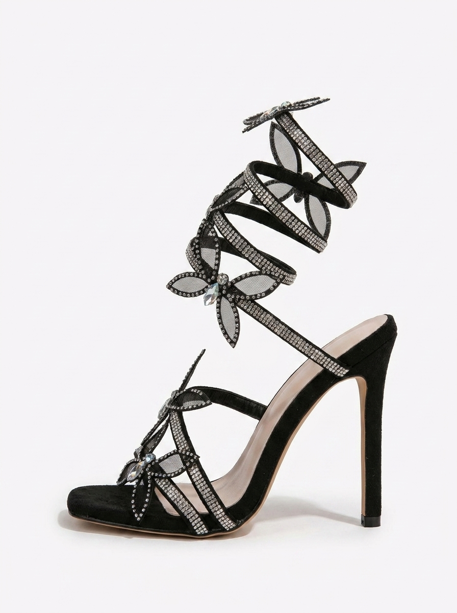 Alexis | Sandalias de tacón con tiras florales