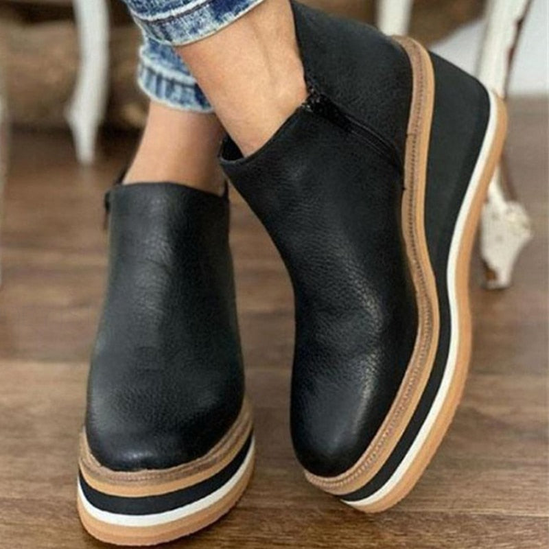 Botines cómodos de piel para mujer