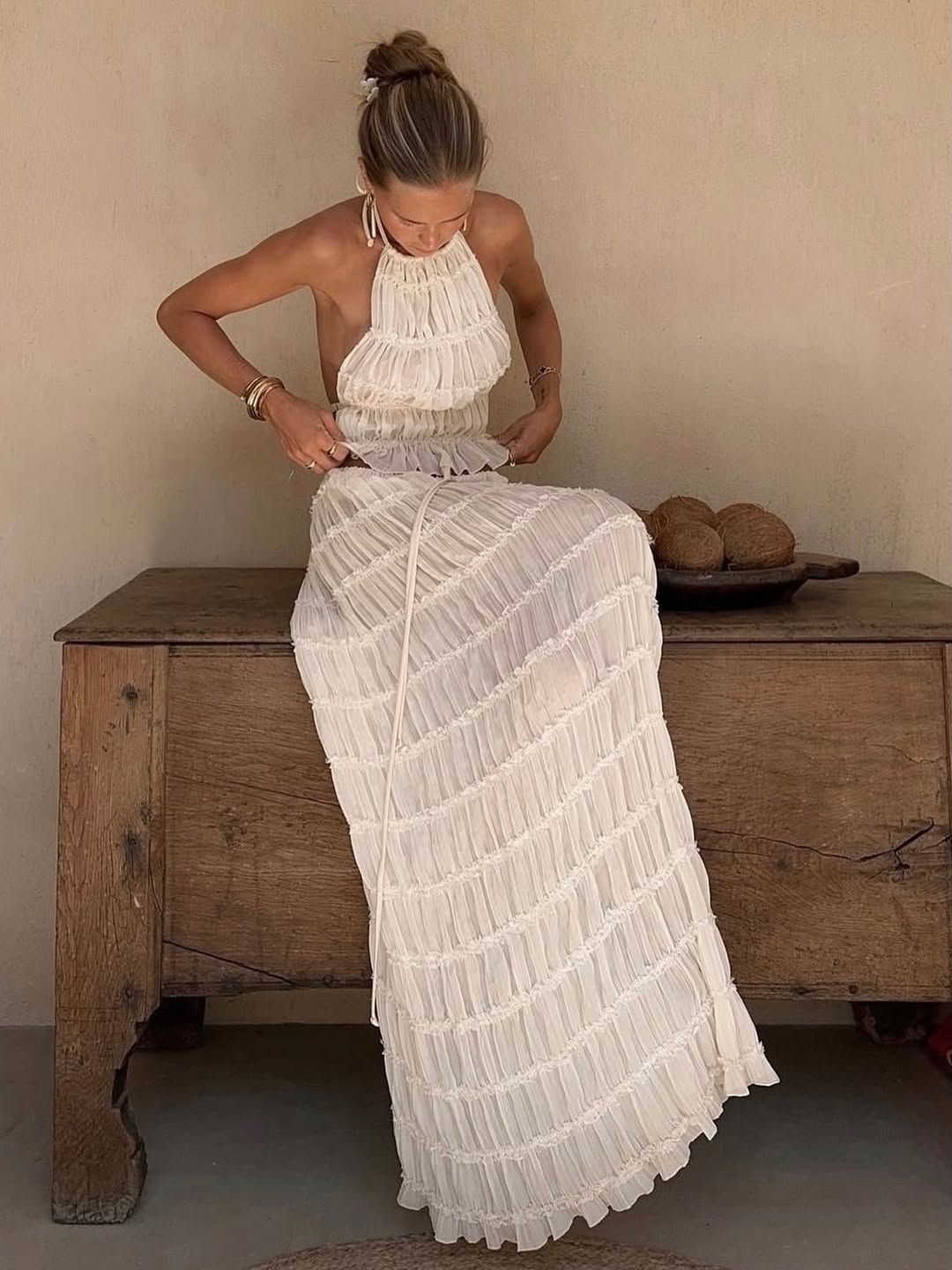 Araceli | Conjunto boho de dos piezas con volantes