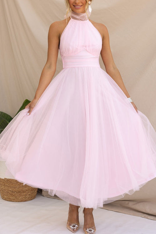 Aylin | Vestido midi halter de tul