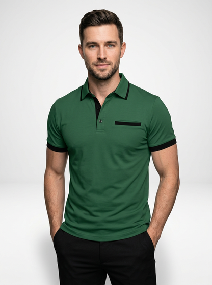 Classy Modern Men’s Color Block Short Sleeve Polo Shirt