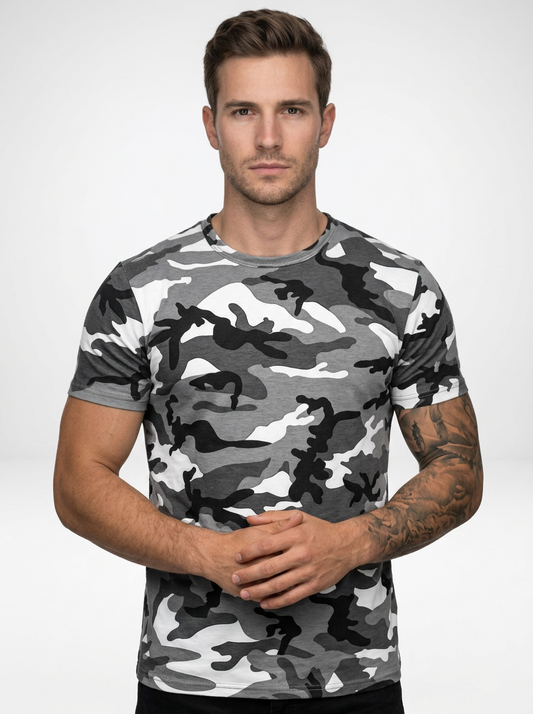 Men’s Street Fit Camouflage Crew Neck Short Sleeve T Shirt
