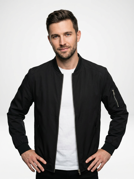 Men’s Lightweight Zip Front Bomber Jacket